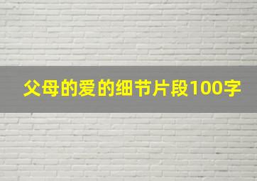 父母的爱的细节片段100字