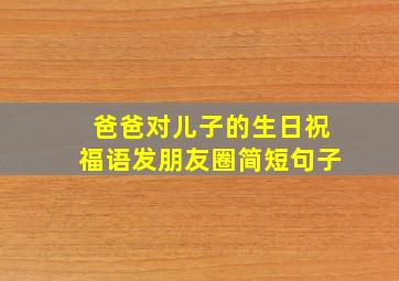 爸爸对儿子的生日祝福语发朋友圈简短句子