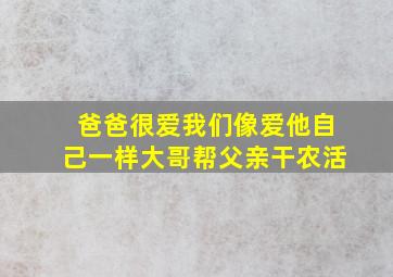 爸爸很爱我们像爱他自己一样大哥帮父亲干农活