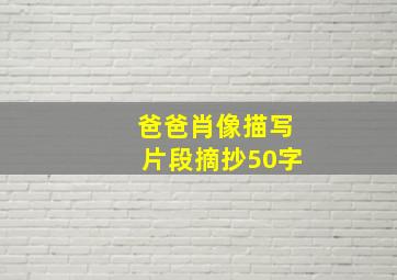 爸爸肖像描写片段摘抄50字