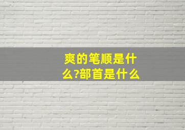 爽的笔顺是什么?部首是什么