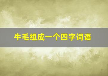 牛毛组成一个四字词语