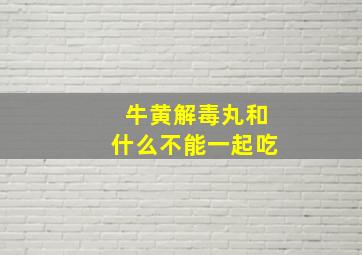 牛黄解毒丸和什么不能一起吃