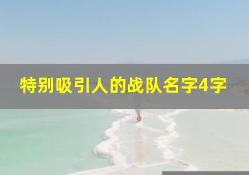 特别吸引人的战队名字4字