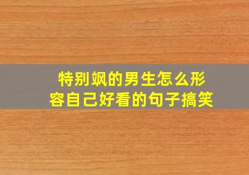 特别飒的男生怎么形容自己好看的句子搞笑