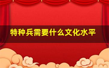 特种兵需要什么文化水平