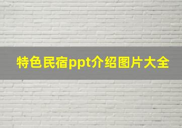 特色民宿ppt介绍图片大全