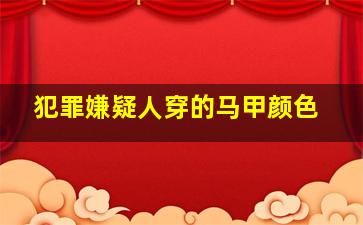 犯罪嫌疑人穿的马甲颜色