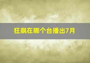 狂飙在哪个台播出7月