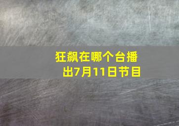 狂飙在哪个台播出7月11日节目