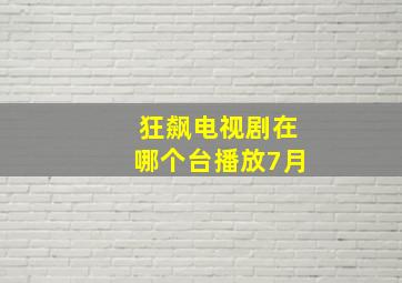 狂飙电视剧在哪个台播放7月