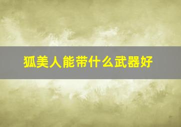 狐美人能带什么武器好