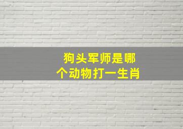 狗头军师是哪个动物打一生肖