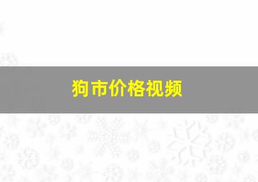 狗市价格视频