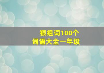 狠组词100个词语大全一年级