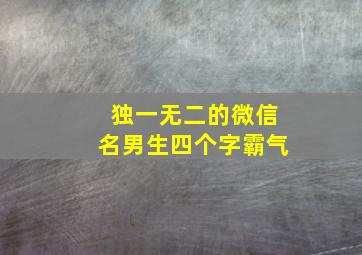 独一无二的微信名男生四个字霸气