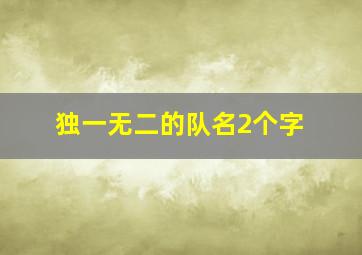 独一无二的队名2个字