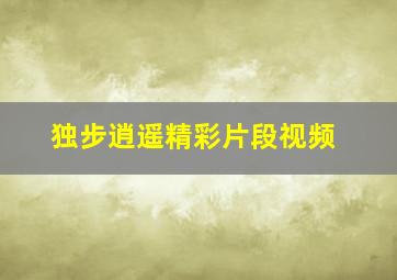 独步逍遥精彩片段视频