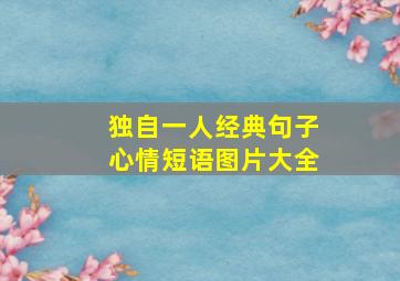 独自一人经典句子心情短语图片大全