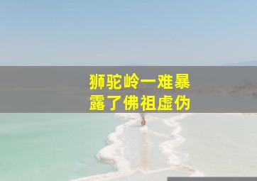 狮驼岭一难暴露了佛祖虚伪