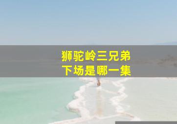 狮驼岭三兄弟下场是哪一集