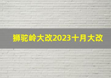 狮驼岭大改2023十月大改