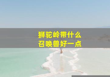 狮驼岭带什么召唤兽好一点