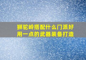 狮驼岭搭配什么门派好用一点的武器装备打造