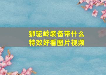 狮驼岭装备带什么特效好看图片视频