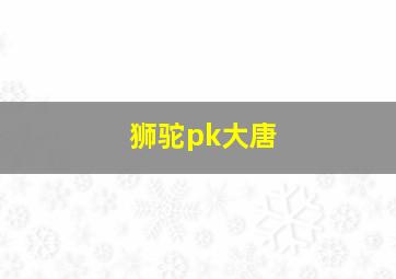 狮驼pk大唐