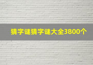 猜字谜猜字谜大全3800个