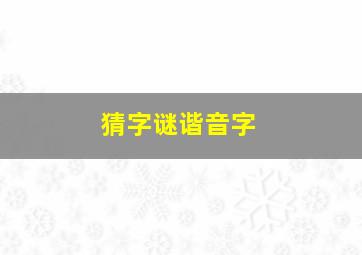 猜字谜谐音字