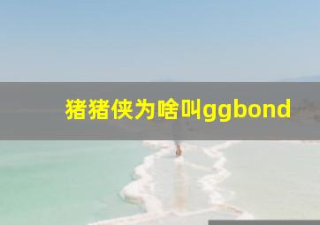 猪猪侠为啥叫ggbond