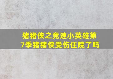 猪猪侠之竞速小英雄第7季猪猪侠受伤住院了吗