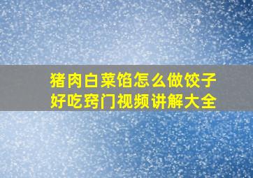 猪肉白菜馅怎么做饺子好吃窍门视频讲解大全