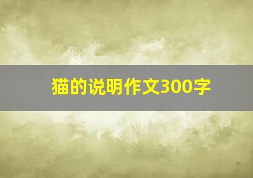 猫的说明作文300字