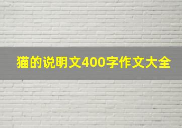 猫的说明文400字作文大全