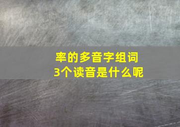 率的多音字组词3个读音是什么呢