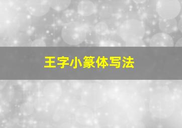 王字小篆体写法