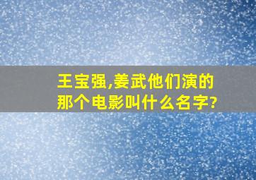 王宝强,姜武他们演的那个电影叫什么名字?