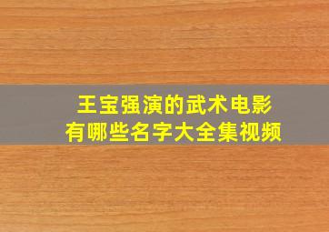 王宝强演的武术电影有哪些名字大全集视频