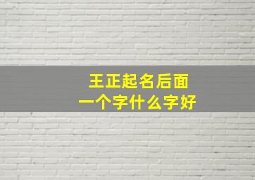 王正起名后面一个字什么字好