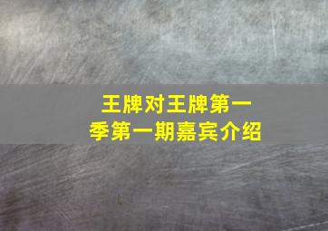 王牌对王牌第一季第一期嘉宾介绍