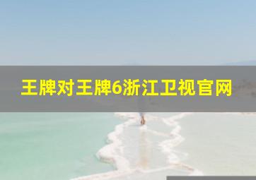 王牌对王牌6浙江卫视官网