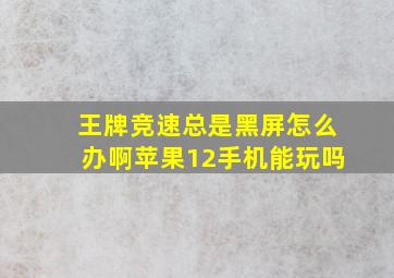 王牌竞速总是黑屏怎么办啊苹果12手机能玩吗