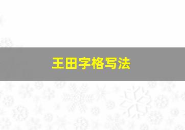 王田字格写法