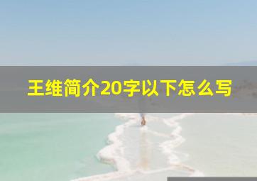 王维简介20字以下怎么写