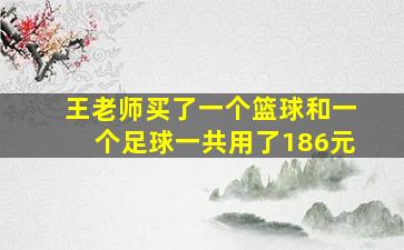 王老师买了一个篮球和一个足球一共用了186元