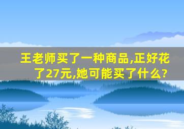 王老师买了一种商品,正好花了27元,她可能买了什么?