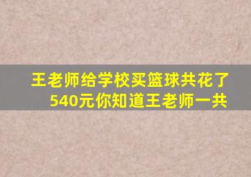 王老师给学校买篮球共花了540元你知道王老师一共